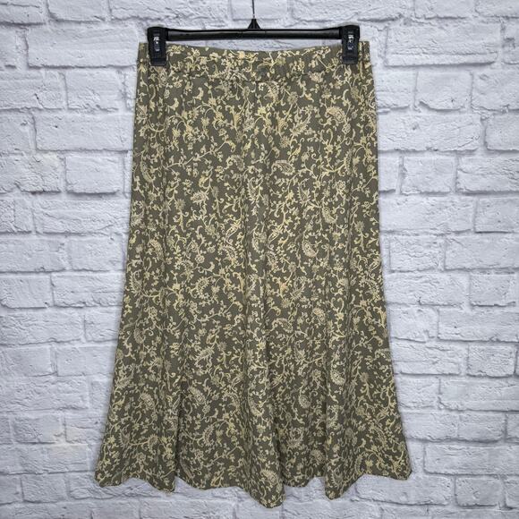 Vintage Country Classics Koret Petite Midi Skirt Size 14 Gray Paisley Neutral - Picture 4 of 5